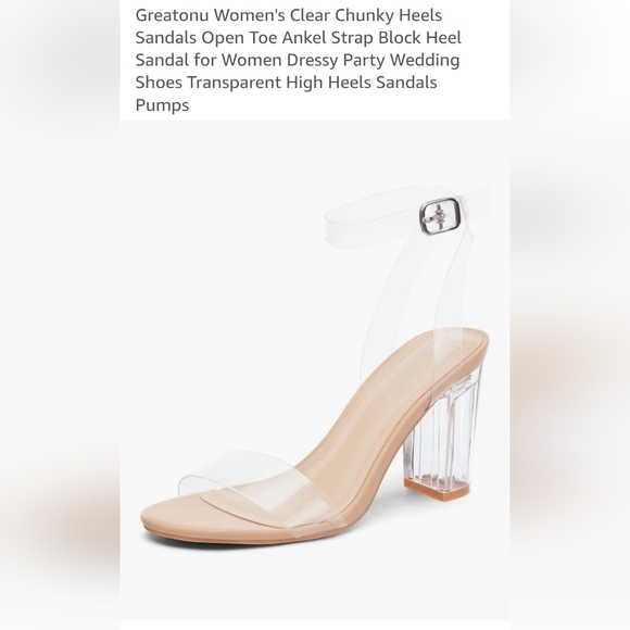 Elegant Clear Strap Block Heel Sandals - Picture 11 of 13